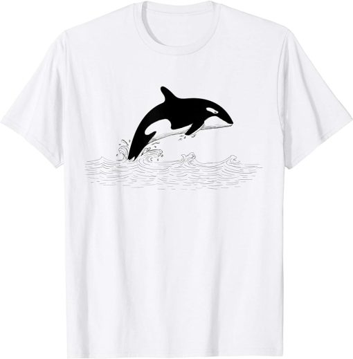 Killer Whale Orca Art Sketch Orcas Killer Whales Tee T-Shirt