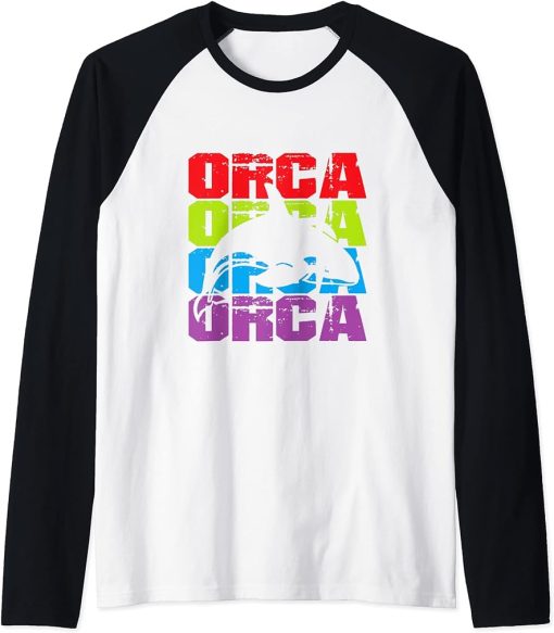 Orca Whale Family Orca Squad Orca Squad Whale Sea Animal Raglan Baseball Tee