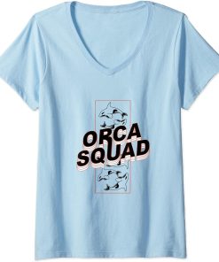 Womens Orca Squad Funny Saying Sea Animal Ocean V-Neck T-Shirt