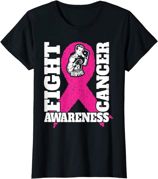 Womens Pink Ribbon Fight for Breast Cancer Awareness T-Shirt