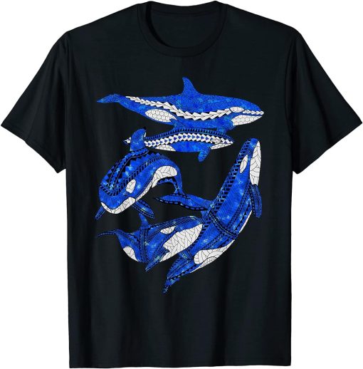 Polynesian Tribal Killer Whales Orcas T-Shirt